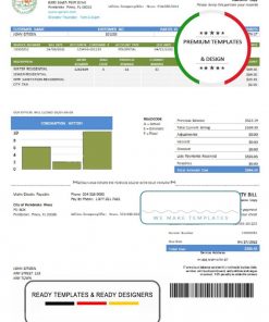 USA Florida City of Pembroke Pines Utilities Department utility bill template in Word and PDF format