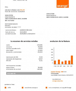 Spain Orange easy fillable utility bill template in Word and PDF format