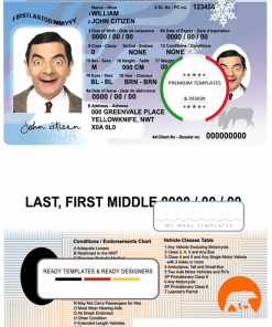 Canada Northwest Territories driver’s license template in PSD format, fully editable