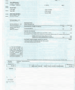 Switzerland Telecom utility bill template, fully editable in PSD format