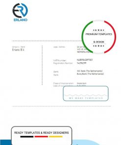 Netherlands ERLANO B. V. company payment invoice template in Word and PDF format, fully editable