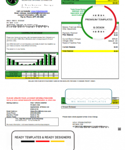 USA Colorado Holy Cross Energy utility bill template in Word and PDF format