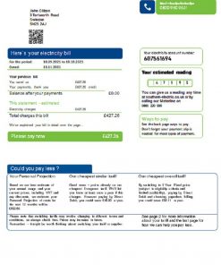United Kingdom SSE Energy utility bill template in Word and PDF format, version 3