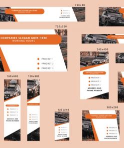 # transport motion editable banner template set of 13 PSD