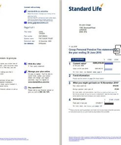 United Kingdom Standard Life utility bill template in Word and PDF format, 7 pages