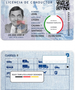 Chile driving license template in PSD format, fully editable, with all fonts