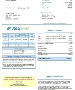 USA Arizona Utility Smart utility bill template in Word and PDF format (.doc and .pdf)