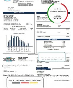 USA City of Missoula utility bill template in Word and PDF format