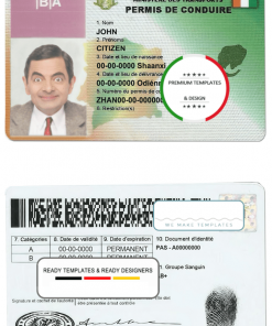 Cote D’Ivoire driving license template in PSD format, fully editable