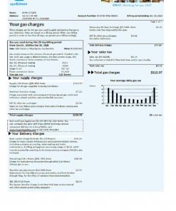 USA Con Edison gas utility bill template in Word and PDF format