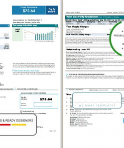 USA Con Edison utility bill template in Word and PDF format, 2 pages (2021 April – present)