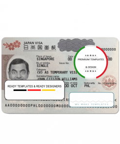 Japan tourist visa template in PSD format, fully editable, photo look
