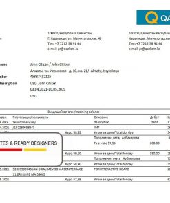 Kenya ABC Bank proof of address statement template in Word and PDF format, .doc and .pdf format