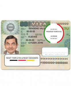 Lithuania (Litva) Schengen visa template in PSD format, fully editable