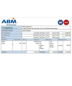 USA facility services company employee sheet template in Word and PDF format