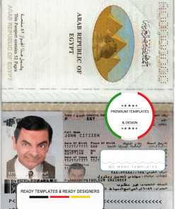 Egypt passport template in PSD format, fully editable