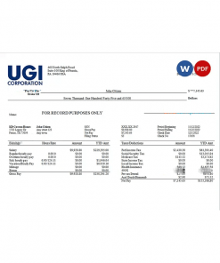 USA energy company employee sheet template in Word and PDF format