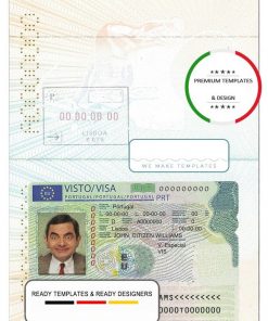 Portugal Visa card template in PSD format, fully editable