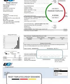 USA Pennsylvania UGI Utilities utility bill template in Word and PDF format