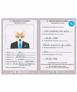 Timor-Leste dog (animal, pet) passport PSD template, fully editable