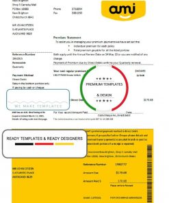 New Zealand Ami Insurance Limited bank statement template in Excel and PDF format