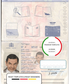 Georgia passport template in PSD format, fully editable