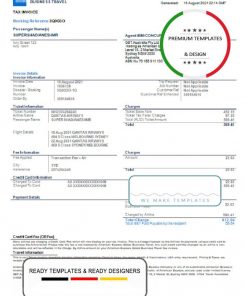 USA American Express invoice template in Word and PDF format, fully editable