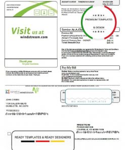 USA Windstream Holdings, Inc. utility bill template in Word and PDF format