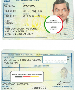 Jamaica driving license template in PSD format, fully editable