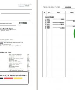 Philippines The United Coconut Planters Bank (UCPB) passbook template in Word and PDF format