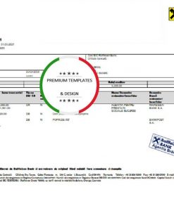 Romania Raiffeisen bank statement template in Word and PDF format