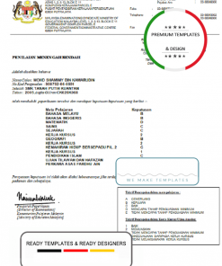 Malaysia Ministry of Education certificate template in Word and PDF format
