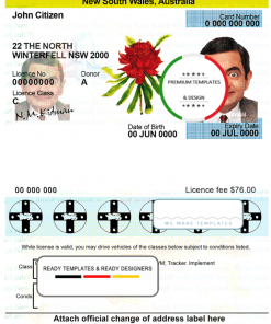 Australia New South Wales driver license template in PSD format, fully editable