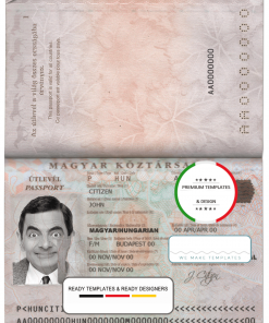 Hungary passport template in PSD format