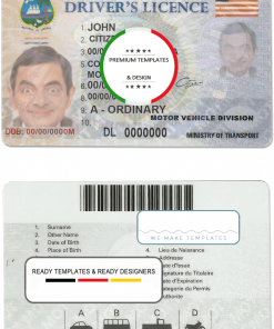 Liberia driving license, fully editable template in PSD format