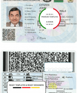 Malawi driving license template in PSD format, fully editable