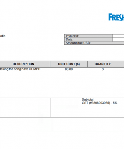 USA FreshBooks Company invoice template in Word and PDF format, fully editable