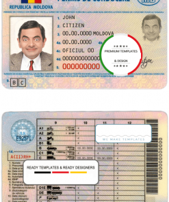 Moldova driving license template in PSD format