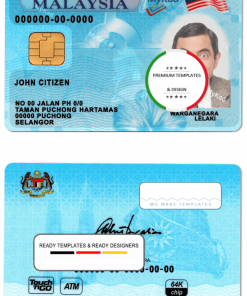 Malaysia ID template in PSD format, fully editable (2018 – present)