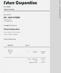 USA Future Corporation invoice template in Word and PDF format, fully editable