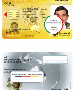 Australia Queensland state driving license template in PSD format, fully editable, with all fonts