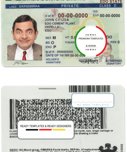 Nigeria driving license template in PSD format, fully editable