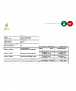 Oman Bank Dhofar bank statement Excel and PDF template