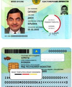 Kazakhstan ID template in PSD format, fully editable, with all fonts (2013 – present)
