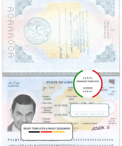 Libya passport template in PSD format, fully editable