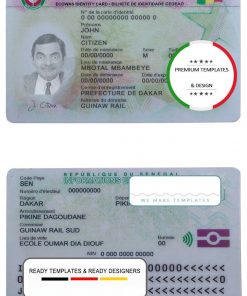 Senegal ID template in PSD format, fully editable