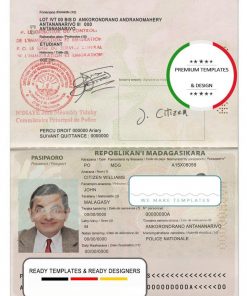 Madagascar passport template in PSD format, fully editable