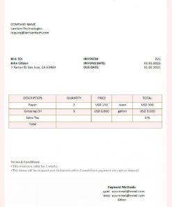 USA Larrison Technologies invoice template in Word and PDF format, fully editable