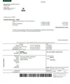 Finland Fennia Insurance company bill template in Word and PDF format