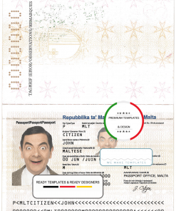 Malta passport template in PSD format